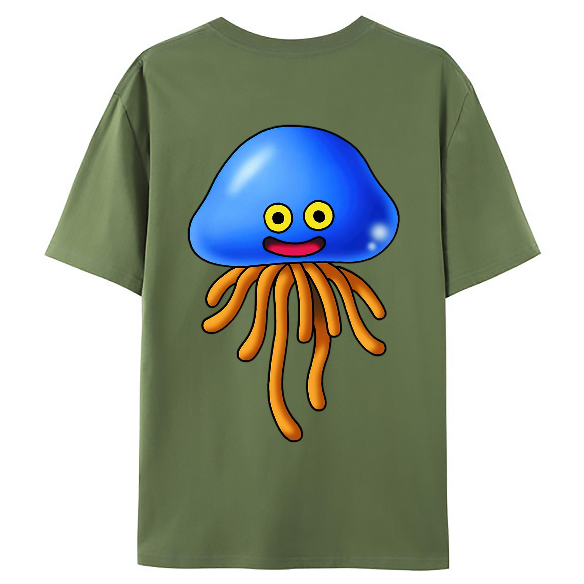 （画像用） ドラゴンクエスト Doragon Kuesuto Dragon Quest 綿100％ メンズ半袖Tシャツ（バックプリント） 通気性